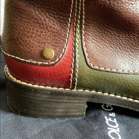 Dolce&Gabbana green, brown and red riding boots - Picture 10 of 14